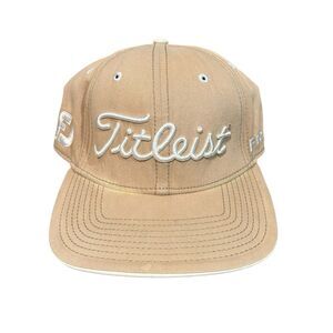 Titleist Pro V1 FJ Golf Hat Performance Adjustable Strapback Cap Tan
